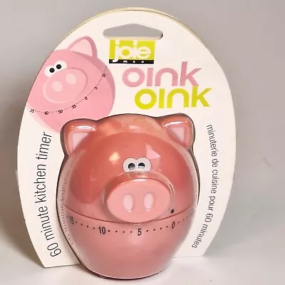 JOIE Mechanical 60 Minute Kitchen Cook TIMER Piggy Wiggy OINK OINK Sow Pink PIG • $9.99