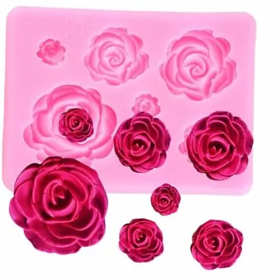 Silicone Mini Roses Flowers Mold Jewellery Polymer Clay Slab Flexabile Earrings • $5.77