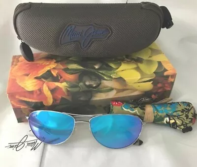 NEW Maui Jim BABY BEACH Silver POLARIZED Blue Lens Sunglass B245-17 • $189