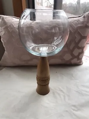 Wooden Glass Candle Globe Boho Retro Accent Decor Piece • $25