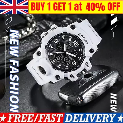 NEW SMAEL Mens Waterproof Watch Sport Military Analog Quartz Digital Wrist Watch • £8.99