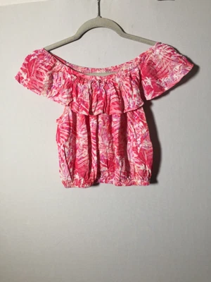 $21.05 • Buy Forever New Womens Pink Floral Off Shoulder Blouse Crop Top Size 8 Viscose