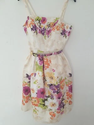 £15 • Buy Jessica Howard Cream Floral Dress Size 12
