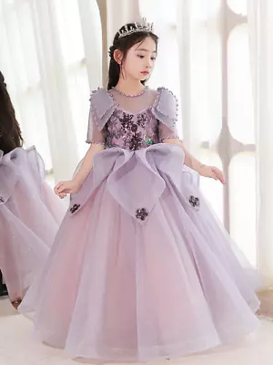 £65.38 • Buy Princess Dress Violet Teen Girl Vintage Appliques Flower Tulle Prom Long Dress