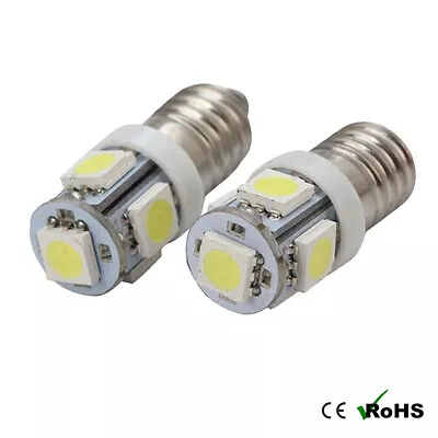 LED Lamp Bulb 12V Cool White MES E10 Screw 1 Pair Torch / Lamp Bulbs Cool White • £5.50