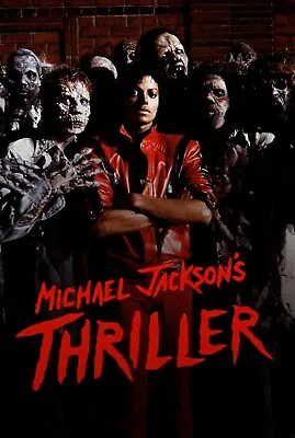 1982 Michael Jackson Thriller Poster Print King Of Pop Vincent Price 🎶🍿 • $7.97