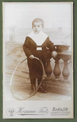 Edwardian Child With A Hoop. Super Photo By Hermann Fietz C1902. • £4.50