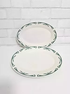 Vintage MCM Homer Laughlin Restaurant Ware Oval Platters Green Teal Plate • $19.99