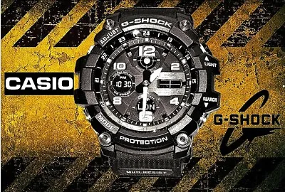 Casio G-Shock GSG100-1A Black Mudmaster Tough Solar Watch. • $52