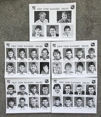 VTG 1984 1985 ORIGINAL 8x10 B&W GLOSSY TEAM PHOTO SET NY RANGERS HOCKEY NHL • $12.95