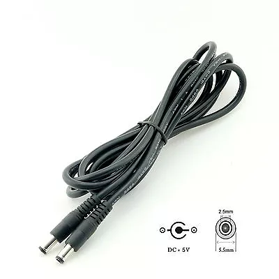 CCTV DC Power 5.5mm X 2.5mm Male To Male Connector Extension Cord Cable 2m 18AWG • $5.99