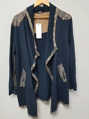 Miss Me Pieced Aztec Print Cardigan Navy Size Medium With Tag/used • $28