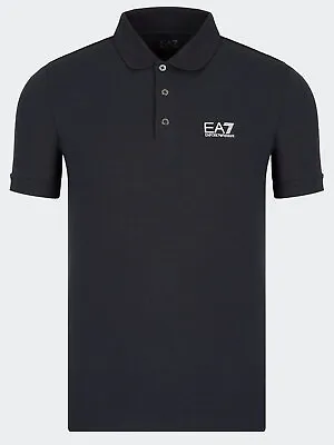 EA7 Emporio Armani Men's Core Identity Stretch-Cotton Polo Shirt In Midnight Blu • £44.95