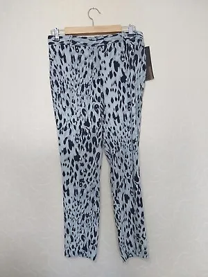 Joseph Trousers 38 UK 10 Ben Animal Print Blue Gray Narrow Leg New W Tags • £25