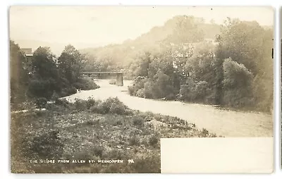 RPPC Bridge From Allen Street MESHOPPEN PA Wyoming County Real Photo Postcard • $9.99