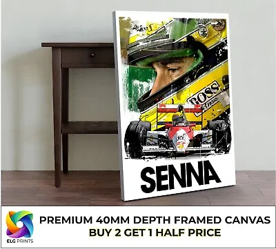 Ayrton Senna Formula One F1 Car Large CANVAS Art Print Gift A0 A1 A2 A3 A4 • £60