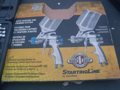 $150 • Buy DeVilbiss StartingLine 802343 HVLP Gravity Feed Auto Paint, Primer Spray Gun Kit