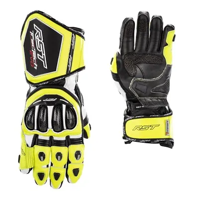 RST Tractech EVO 4 Leather Motorcycle Gloves - Yellow • $118.27