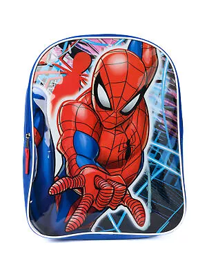 Spider-Man Backpack 15  Marvel Superhero Boys Blue Spiderman Avengers School • $17.99