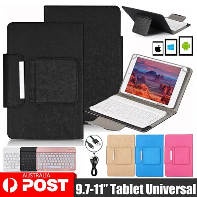 For Samsung Galaxy Tab 2 3 4 A E S6 Tablet Leather Case Cover Bluetooth Keyboard • $31.95