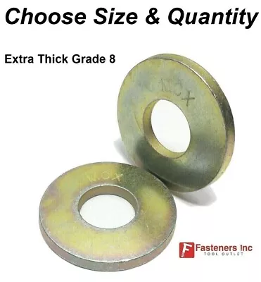 USS Extra Thick MCX Style Flat Washers Grade 8 Steel Zinc Yellow (All Size & Qty • $20.60