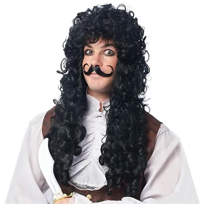 Captain Hook Costume Wig & Mustache Adult Pirate Halloween Fancy Dress • $22.11