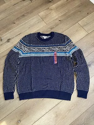 Men's Size Large Fair Isle Blue Pullover Merona Sweater NWOT • $29.99