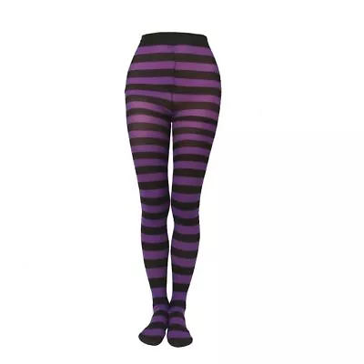 Striped Tights Stock Rainbow Long Stocking New Striped Pantyhose  Women • £4.67