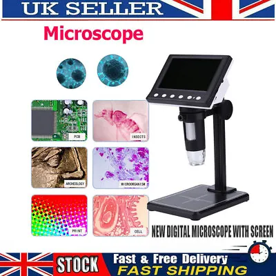 £40.23 • Buy 8 LED Digital Microscope Electronic LCD 1000X Magnifier W/ Bracket Black/White