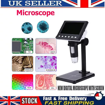 £40.23 • Buy 8 LED Digital Microscope Electronic LCD 1000X Magnifier W/ Bracket Black/White