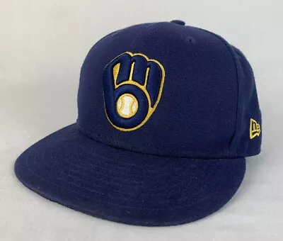 Milwaukee Brewers Hat New Era MLB Baseball Fitted Cap Men’s Size 7 3/8 Brew Crew • $24.99