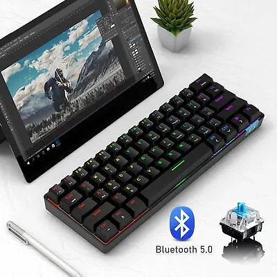 $45.99 • Buy AU 60% Wired/Wireless Bluetooth Dual-mode Mechanical Gaming Keyboard RGB Backlit