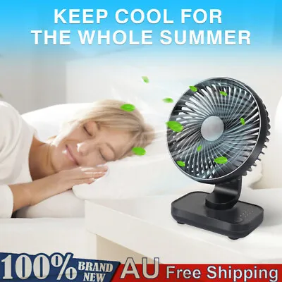 $27.85 • Buy Portable Desk Fan Mini Usb Rechargeable Quiet Cooler Small Table Cooling 4 Speed
