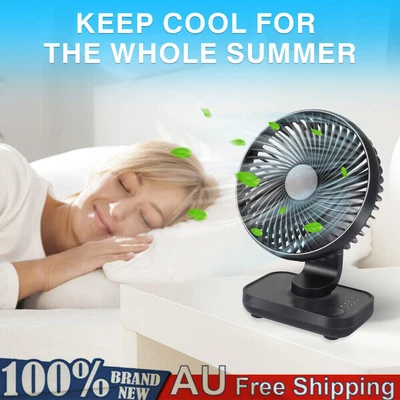$30.08 • Buy Portable Desk Fan Mini Usb Rechargeable Quiet Cooler Small Table Cooling 4 Speed