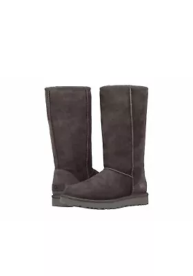 Ugg Classic Tall Ii Charcoal Suede Sheepskin Women's Boots Size Us 10/uk 8 • $120.90