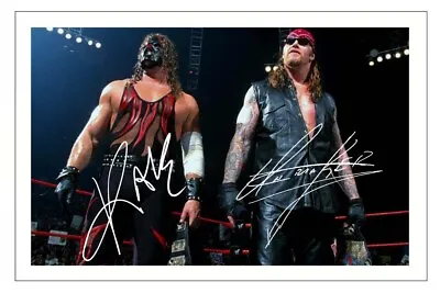 KANE & THE UNDERTAKER Signed 6x4 PHOTO WWE WRESTLING Brothers Of Destruction • £3.49