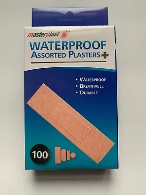 100pk-Assorted-Waterproof-Plasters- Fabric Or Clear Breathable Plasters 4x Sizes • £3.65