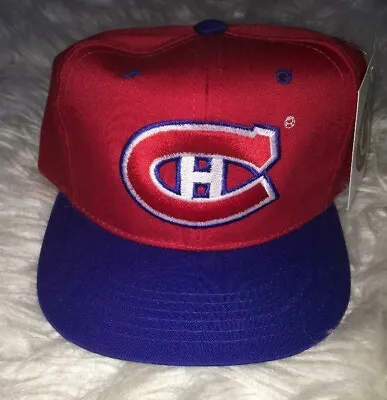 Vintage 1990's NHL Montreal Canadiens Snapback Hat Youth NWT Warehouse Find • $10.88