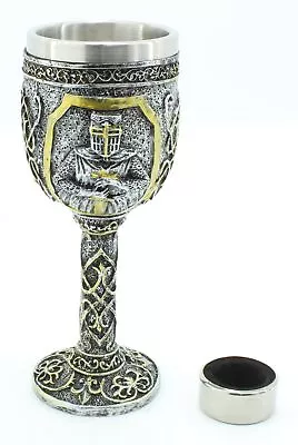 Stainless Steel Medieval Warrior Knight Goblet Wine Glass NIB • $13.99