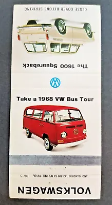 Vintage Volkswagen - Bus And 1600 Squareback Dealer Empty Match Book Cover • $13