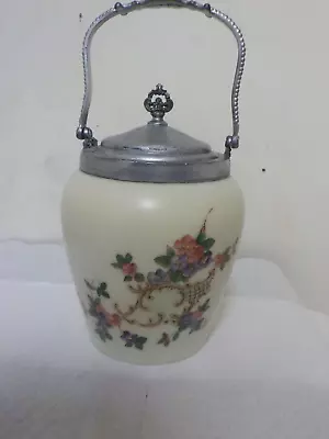 Antique  Mt Washington Art Glass   Biscuit Or Cracker Jar SO NICE • $74.99