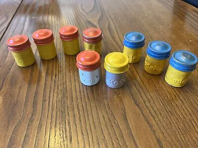 Vintage Kodak Empty Metal Screw Top Film Canisters Yellow Red Blue Lot Of 9 • $35.99