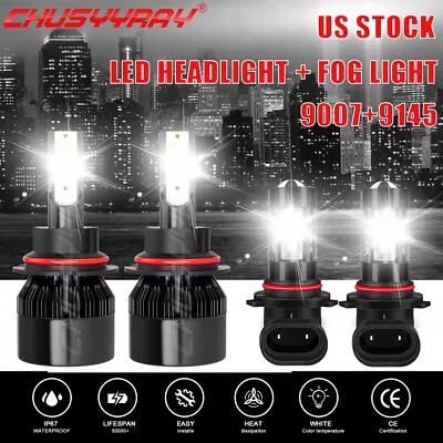 For 2003-2005 Dodge Ram 1500 2500 3500 - 4X 6000K LED Headlight + Fog Light Bulb • $21.99