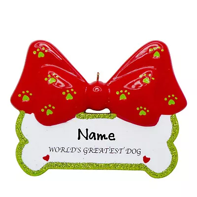 $17.95 • Buy PERSONALIZED World's Greatest Dog Bone With Bow Christmas Dog Ornament Keepsake