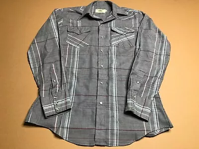 Mesquite Pearl Snap Western Shirt Size 15 1/2-34 Long Sleeve Stripe Made In USA • $14.99