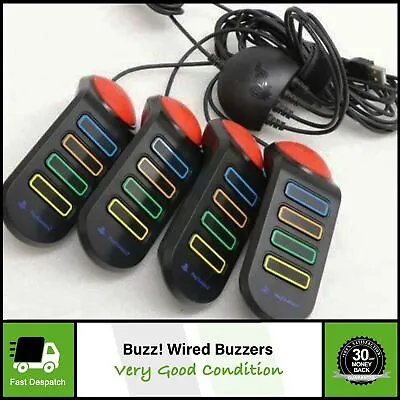 £14.97 • Buy 4 X Official Wired Buzz Pads Controllers (Buzzers) | For Sony PS2/PS3