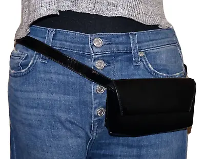 URBAN OUTFITTERS Small Black Patent Mini Waist Belt Bag • $23.99