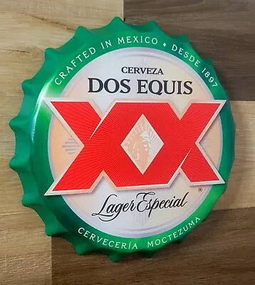 Huge Dos Equis Lager Especial Beer Bottle Cap Metal Sign  Man Cave Pub Bar Decor • $20.99