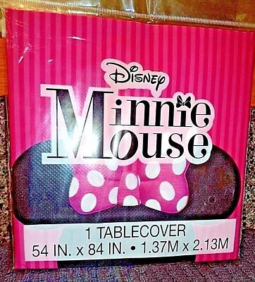 Disney Minnie Mouse Plastic Table Cover Tablecloth Girl Party Supplies 54  X 84  • $5