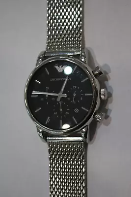 Emporio Armani Classic Chronograph Black Dial Steel Men's Watch Ar1811 • $169